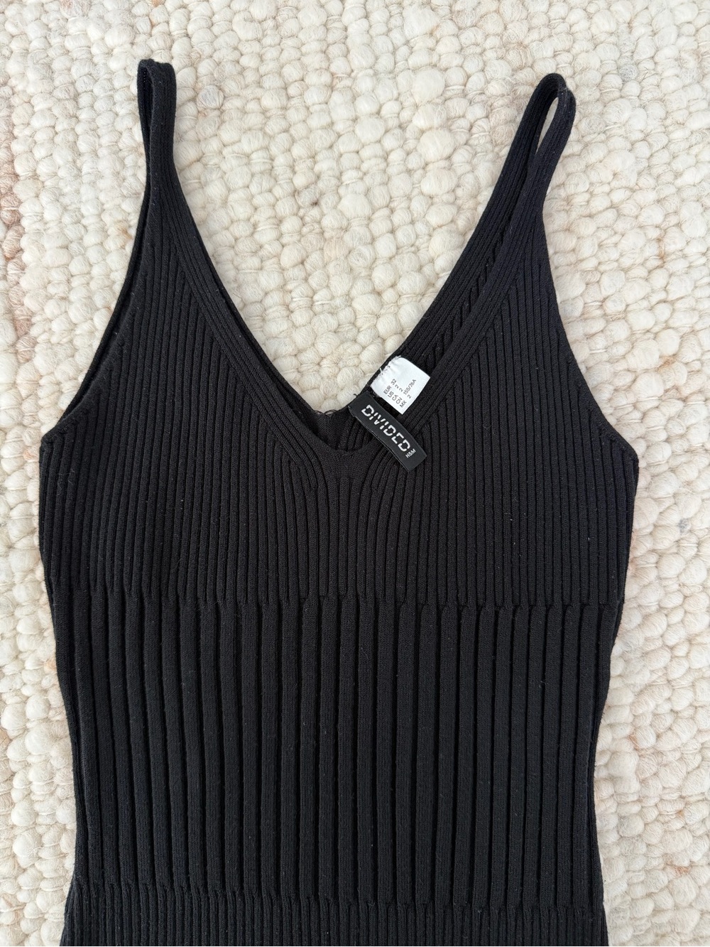 H&M Black Ribbed Knit Dress